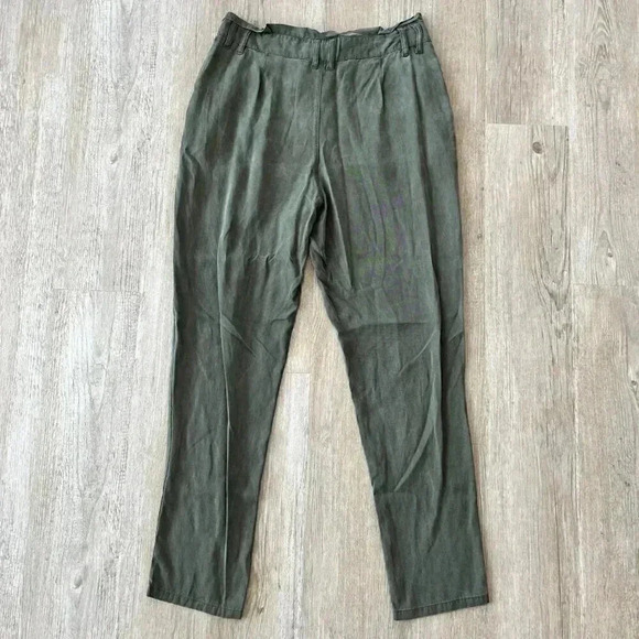 Womens Forever 21 Green High Waist Paperbag Pants - L - Picture 4 of 7